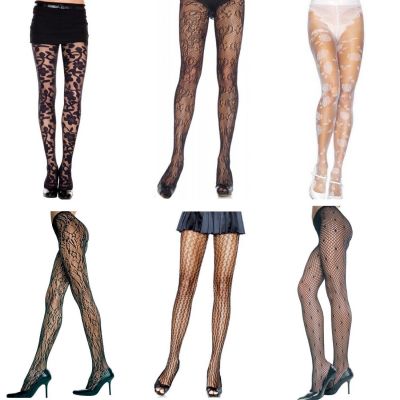 Bundle of 6 Tights with Floral Patterns & Unique Net Designs - Bundle 2